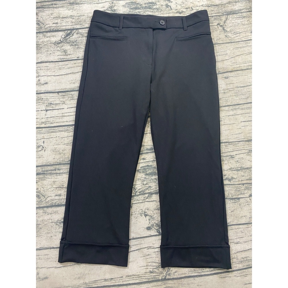 Betabrand Crop Lite Dress Yoga Pants Womens PL Black Mid-Rise Stretch Relaxed